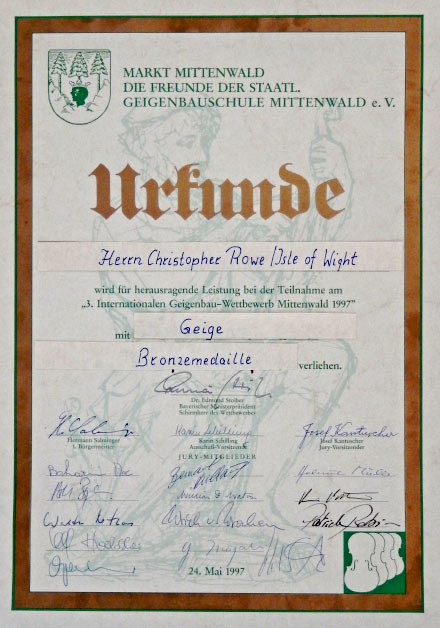 Christoper Rowe award
